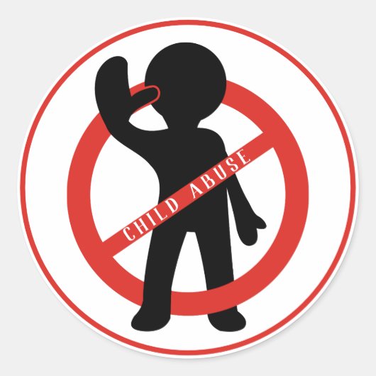 Stop kindermisbruik ronde sticker (Voorkant)