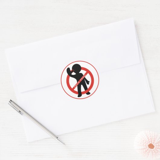 Stop kindermisbruik ronde sticker (Envelop)