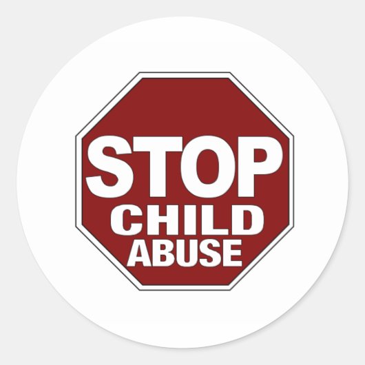 Stop kindermisbruik ronde sticker (Voorkant)