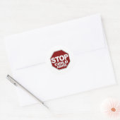 Stop kindermisbruik ronde sticker (Envelop)