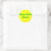 Stop kindermisbruik ronde sticker (Tas)