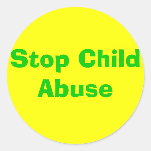 Stop kindermisbruik ronde sticker (Voorkant)