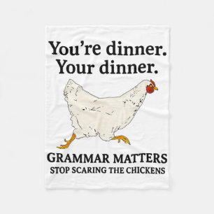 Stop Kippen Bang Maken Grammatica Humor Voor Engel Fleece Deken