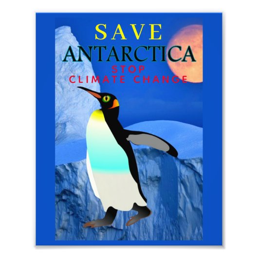 Stop klimaatverandering Opwarming van de Aarde Kei Foto Afdruk (Voorkant)