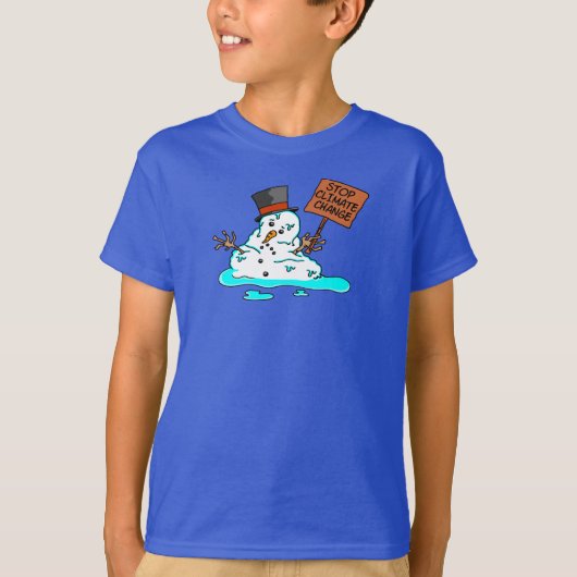 Stop klimaatverandering Snowman T-shirt (Voorkant)