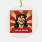 Stop Kommunisme Harris Walz 2024 Genosse Kamala Keramisch Ornament (Voorkant)