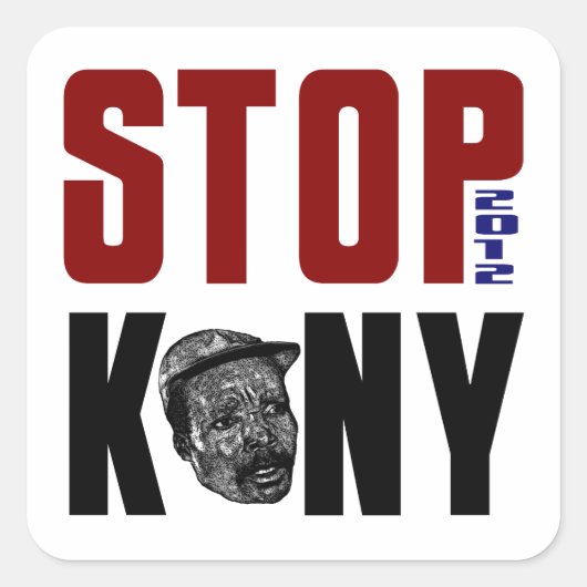 Stop Kony 2012 Vierkante Sticker (Voorkant)