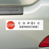 STOP KOPTISCHE GENOCIDE! BUMPERSTICKER (Op auto)