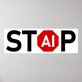 Stop kunstmatige intelligentie poster