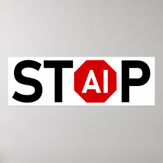 Stop kunstmatige intelligentie poster