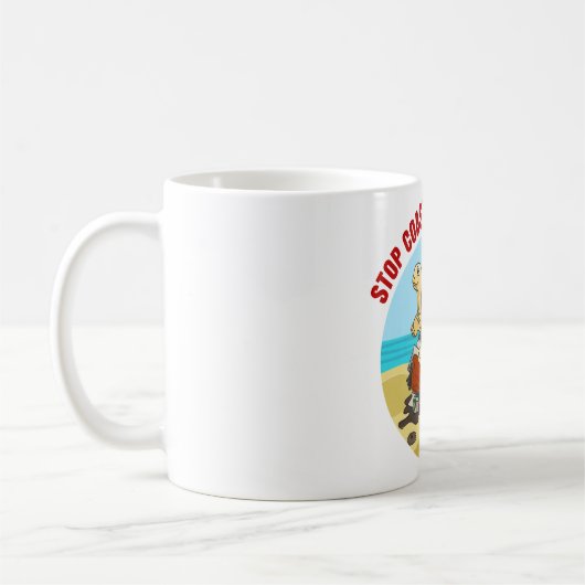 Stop Kustvervuiling Zee Schildpad Milieu Koffiemok (Links)