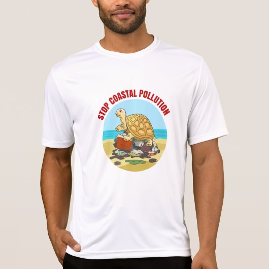 Stop Kustvervuiling Zee Schildpad Milieu T-shirt (Voorkant)