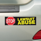Stop Lawsuit Misuse Bumpersticker (Op auto)