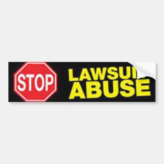 Stop Lawsuit Misuse Bumpersticker (Voorkant)