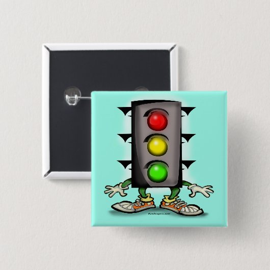 Stop Light Magnet Vierkante Button 5,1 Cm (Voorkant /achterkant)