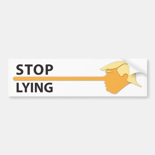 Stop Lying (op wit) Bumpersticker (Voorkant)