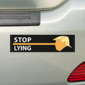 Stop Lying (op zwart) Bumpersticker (Op auto)