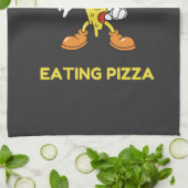 Stop me nooit met pizza eten theedoek (Gevouwen)