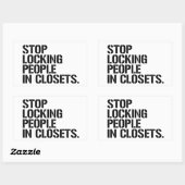 Stop mensen in kasten op te sluiten rechthoekige sticker (Vel)