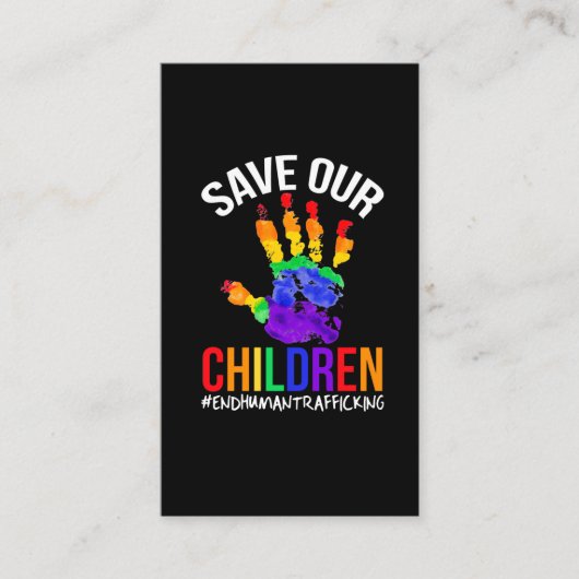 Stop mensenhandel bespaart onze kinderbewustzijn visitekaartje (Voorkant)