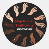 Stop mensenhandel ronde sticker (Voorkant)