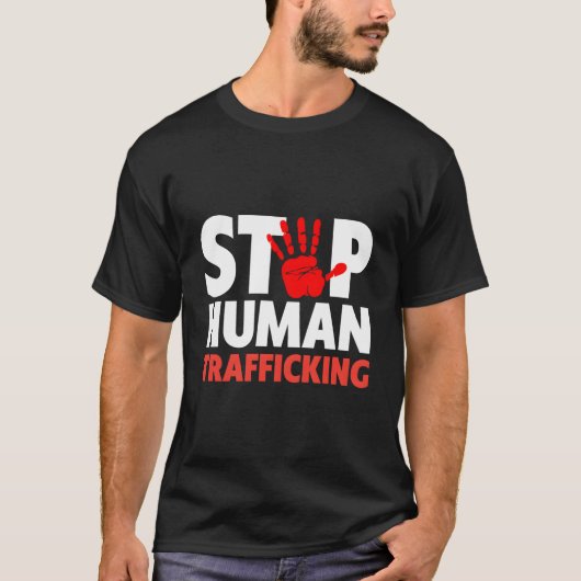 Stop mensenhandel T-shirt - einde mensenhandel (Voorkant)
