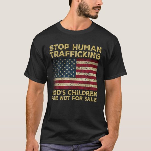 Stop mensenhandel waar God's kinderen niet voor zi T-shirt (Voorkant)