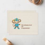 Stop met apen rond groomman voorstel notitiekaartje (Voorkant / Achterkant in situ)