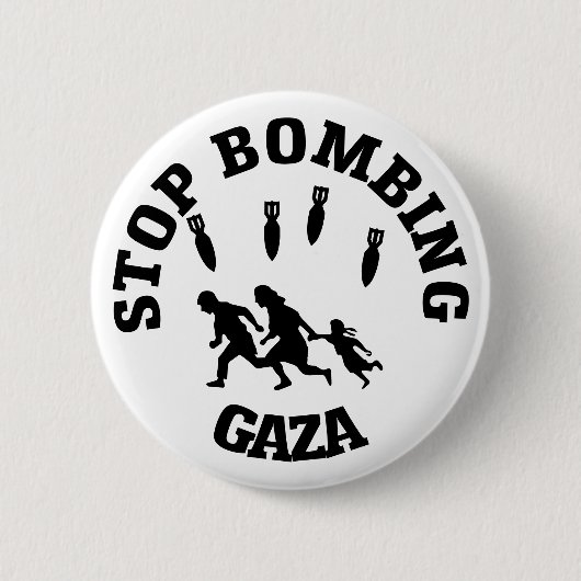 Stop met bombarderen Gaza Ronde Button 5,7 Cm (Voorkant)
