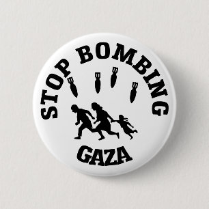 Stop met bombarderen Gaza Ronde Button 5,7 Cm