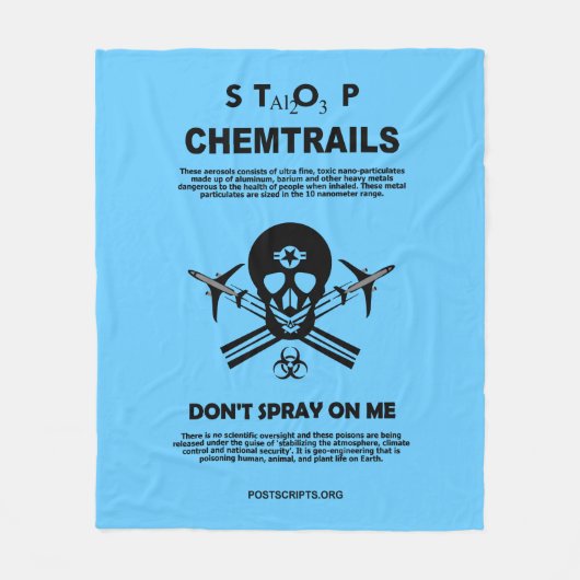 Stop met Chemtrails - Spray niet op me! Fleece Deken (Voorkant)