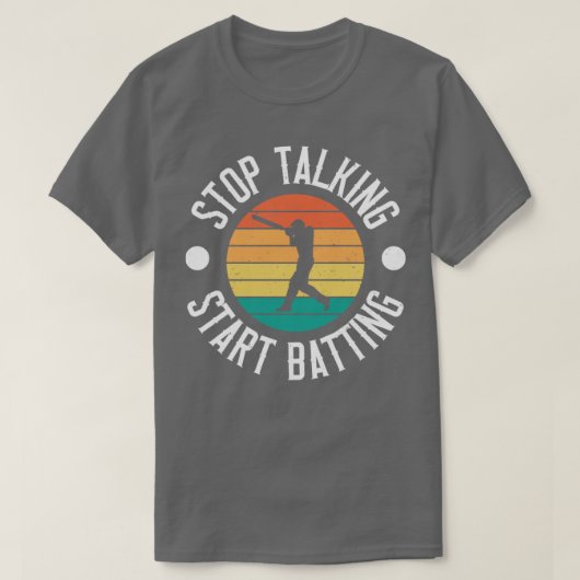 Stop met  cricketspeler spreken t-shirt (Design voorkant)