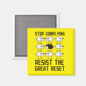 Stop Met De Grootse Reset Anti-Globalist Magneet (Voorkant / Achterkant)