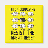 Stop Met De Grootse Reset Anti-Globalist Magneet (Voorkant)