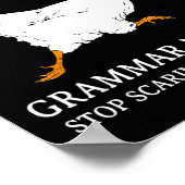 Stop met de kippen bang te maken Engelse grammatic Poster (Hoek)