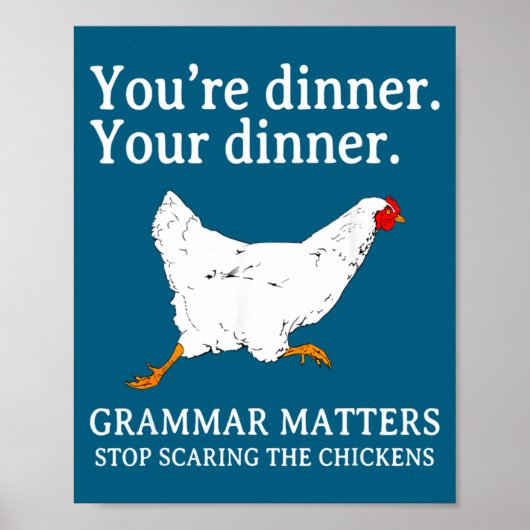 Stop Met De Kippen Engelse Grammatica Grappig T Poster (Voorkant)