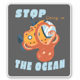 STOP MET DE OCEAAN ONDERZEEËR OCTOPUS STICKER