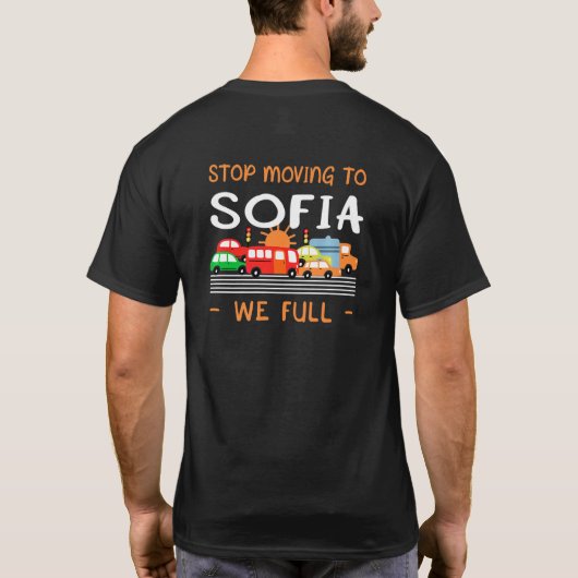 Stop met de overstap naar Sofia: Bulgarije Humor B T-shirt (Achterkant)