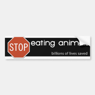 STOP MET DIEREN TE ETEN 3 BUMPERSTICKER