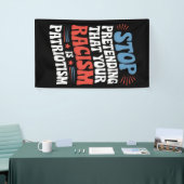 Stop met doen alsof je racisme patriottisme is spandoek (Beurs)