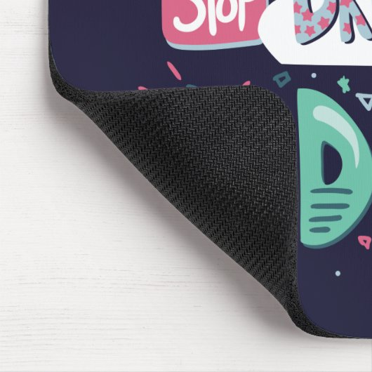 Stop met dromen, begin donkerblauw te doen muismat (Hoek)