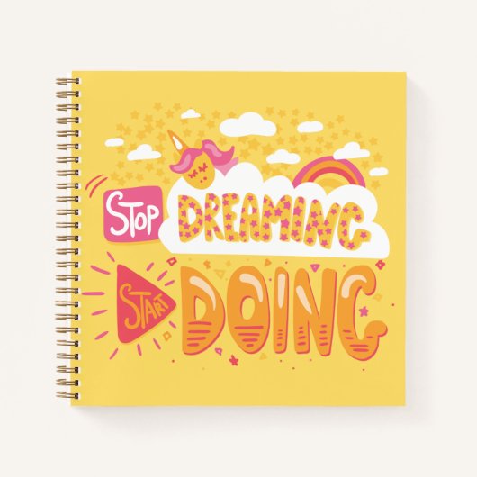 Stop met dromen, begin met Bleek geel doen Notitieboek (Voorkant)