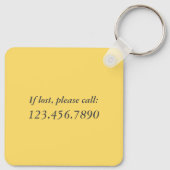 Stop met dromen, begin met Bleke gele metal Sleutelhanger (Achterkant)