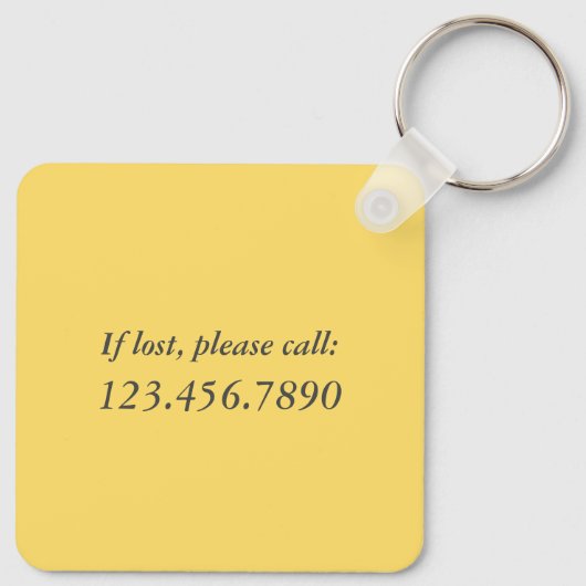 Stop met dromen, begin met Bleke gele metal Sleutelhanger (Achterkant)