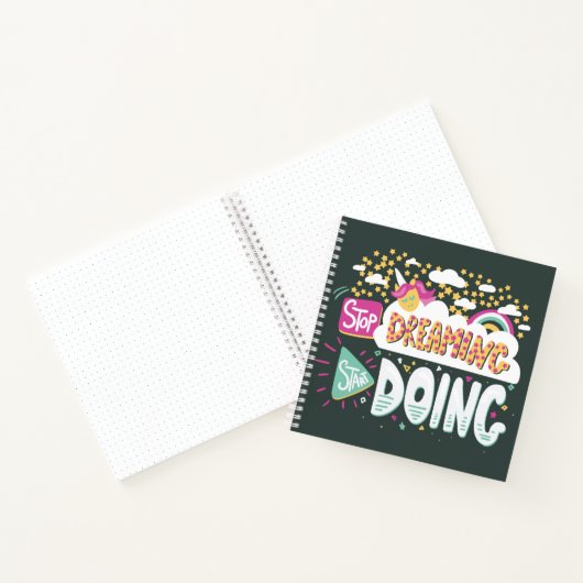 Stop met dromen, begin met bosgroen notitieboek (Binnen)