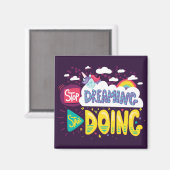 Stop met dromen, begin met donker Paarse Magneet (Voorkant / Achterkant)