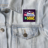 Stop met dromen, begin met donker Paarse Vierkante Button 5,1 Cm (In situ)