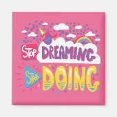 Stop met dromen, begin met donker violet magneet (Voorkant)