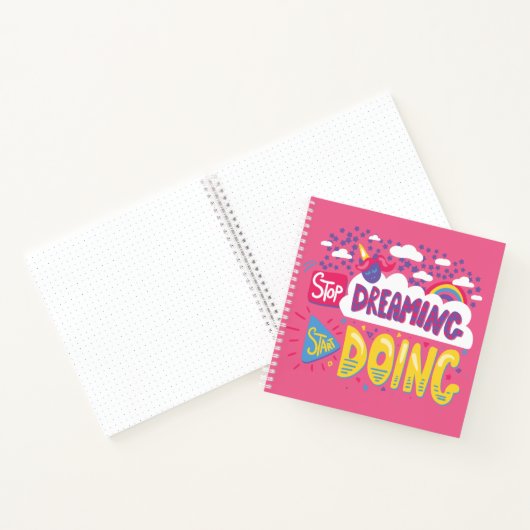 Stop met dromen, begin met donker violet notitieboek (Binnen)