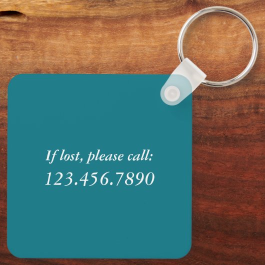 Stop met dromen, begin met donkere turquoise metal sleutelhanger (Achterkant)